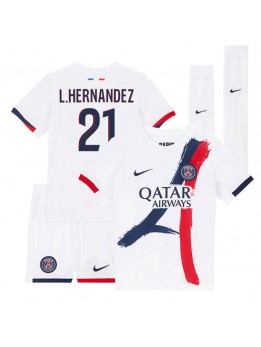 Paris Saint-Germain Lucas Hernandez #21 Replika Borta Kläder Barn 2024-25 Kortärmad (+ byxor)